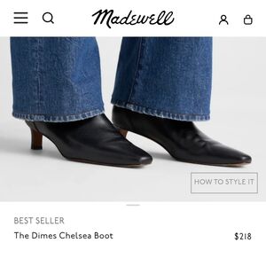 Madewell The Dimes Chelsea Black Leather Booties